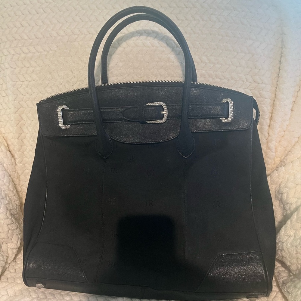 Black Women's Leather Top-Handle Bag - Classic Carry